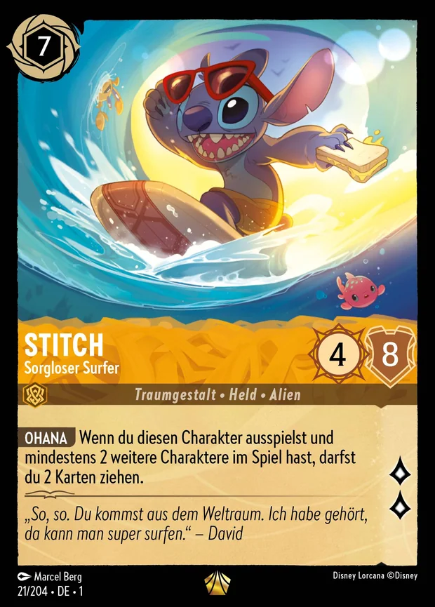 Stitch - Sorgloser Surfer
