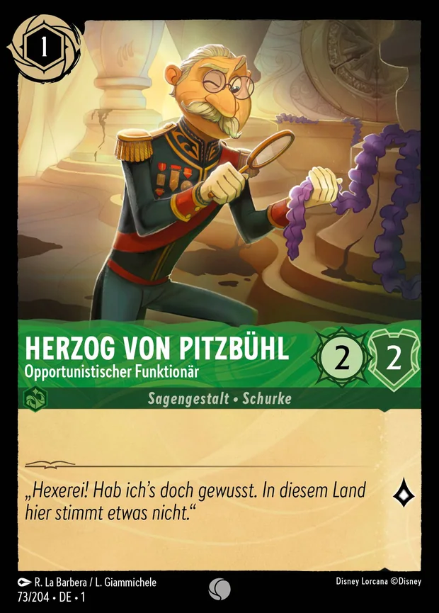 Herzog von Pitzbühl - Opportunistischer Funktionär