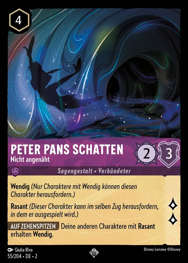 Peter Pans Schatten - Nicht angenäht