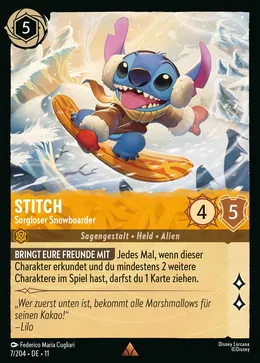 Stitch - Sorgloser Snowboarder