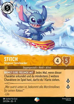 Stitch - Sorgloser Snowboarder
